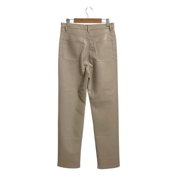ARITZIA Wilfred The Melina High Waisted Vegan Leather Pants Taupe Size 0 - Picture 8 of 14